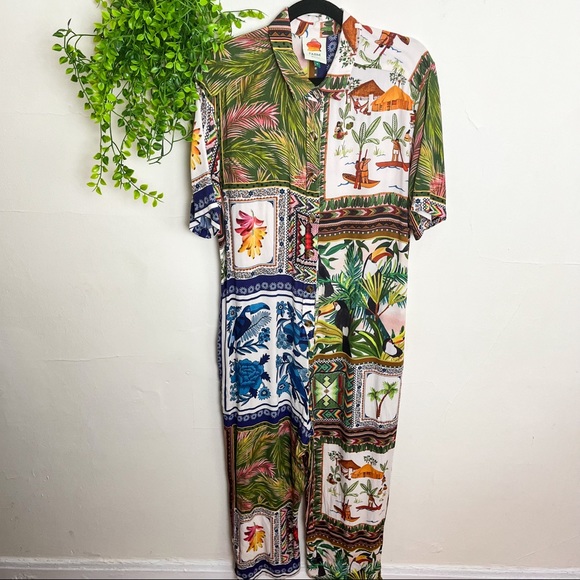FARM Rio Multicolor Tropical Jumpsuit - Picture 1 of 14